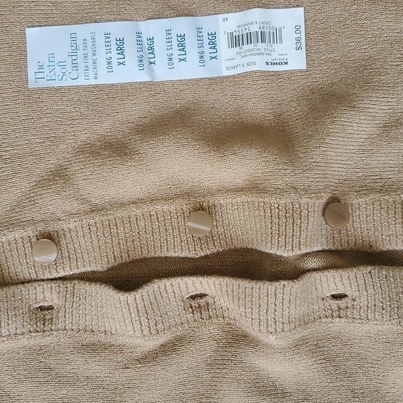 NWT Croft & Barrow Extra Soft Cardigan Sz XL - Picture 2 of 4